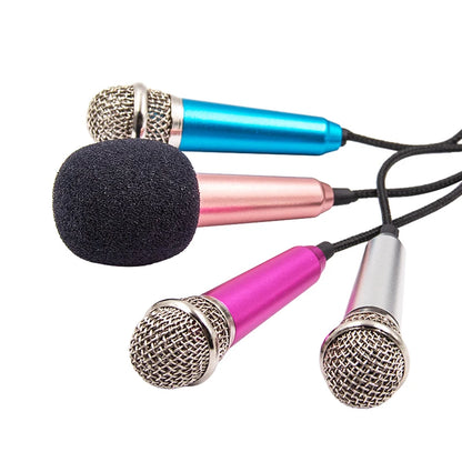 Micrófono Estéreo Portátil de 3.5mm para Estudio | Micrófono Mini de Mano para Karaoke KTV, Smartphones, Laptops y PC