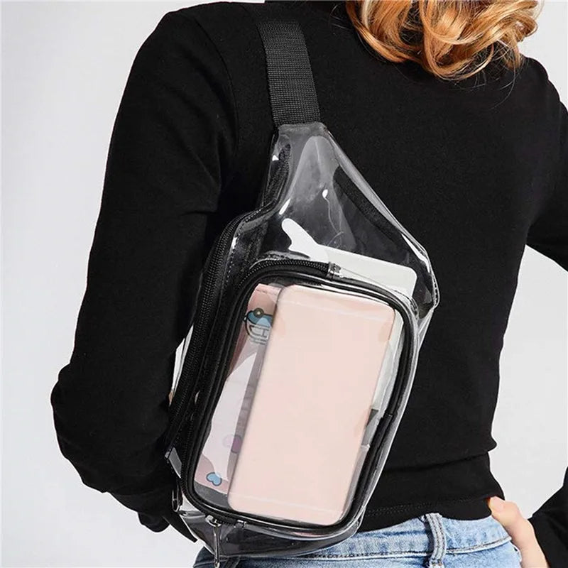 Bolso de Cintura PVC Transparente para Mujer – Fanny Pack Ajustable para Playa, Viajes, Running y Actividades al Aire Libre