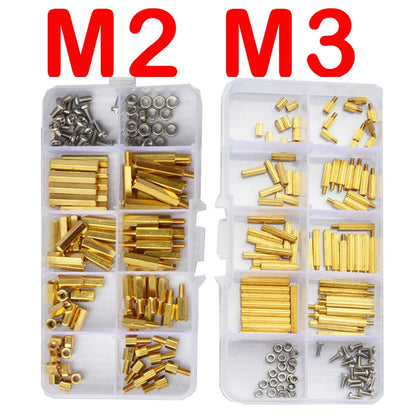 Kit de Separadores Hexagonales M2 M2.5 M3 M4 de Latón para Placas PCB | Pernos, Tuercas y Separadores para Placas Madre | Juego de Varillas Roscadas
