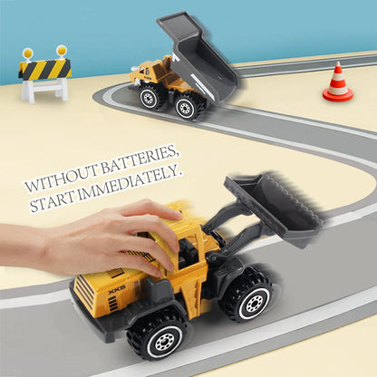 Set de 6 Camiones de Juguete de Aleación para Niños – Vehículos de Construcción: Excavadora, Tractor, Cargador y Más