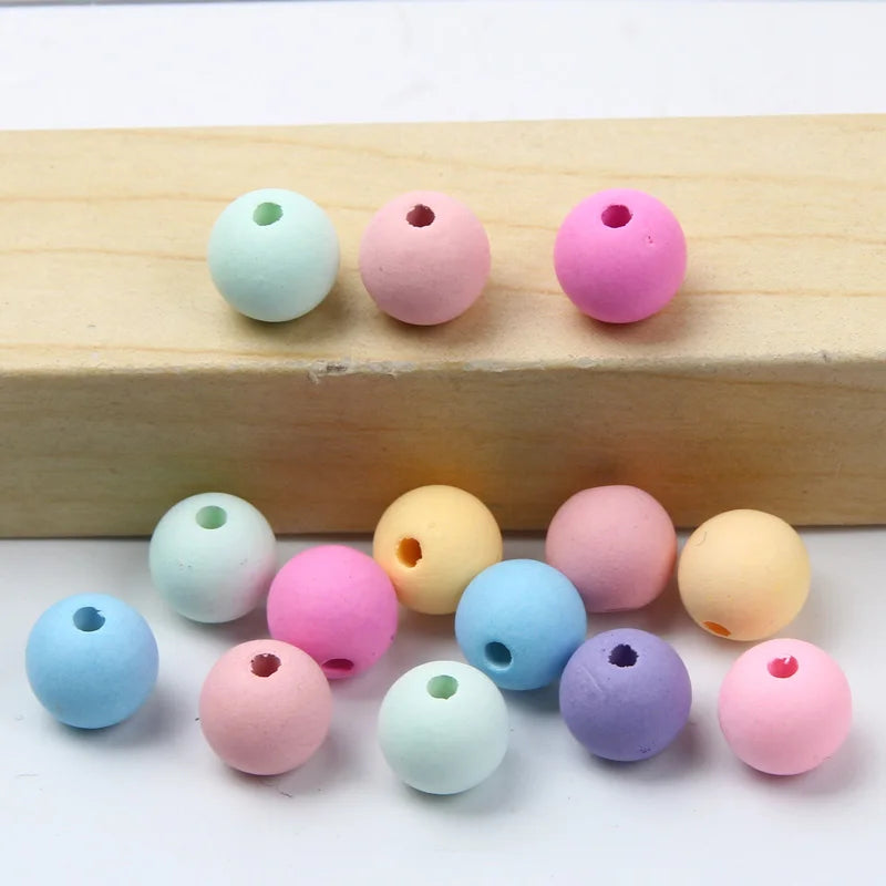 Cuentas Acrílicas Redondas Mate en Colores Macaron de 6/8/10mm, Espaciadores Sueltos para Joyería DIY, Pulseras y Collares