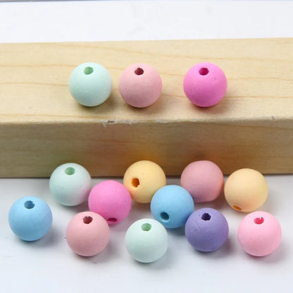 Cuentas Acrílicas Redondas Mate en Colores Macaron de 6/8/10mm, Espaciadores Sueltos para Joyería DIY, Pulseras y Collares