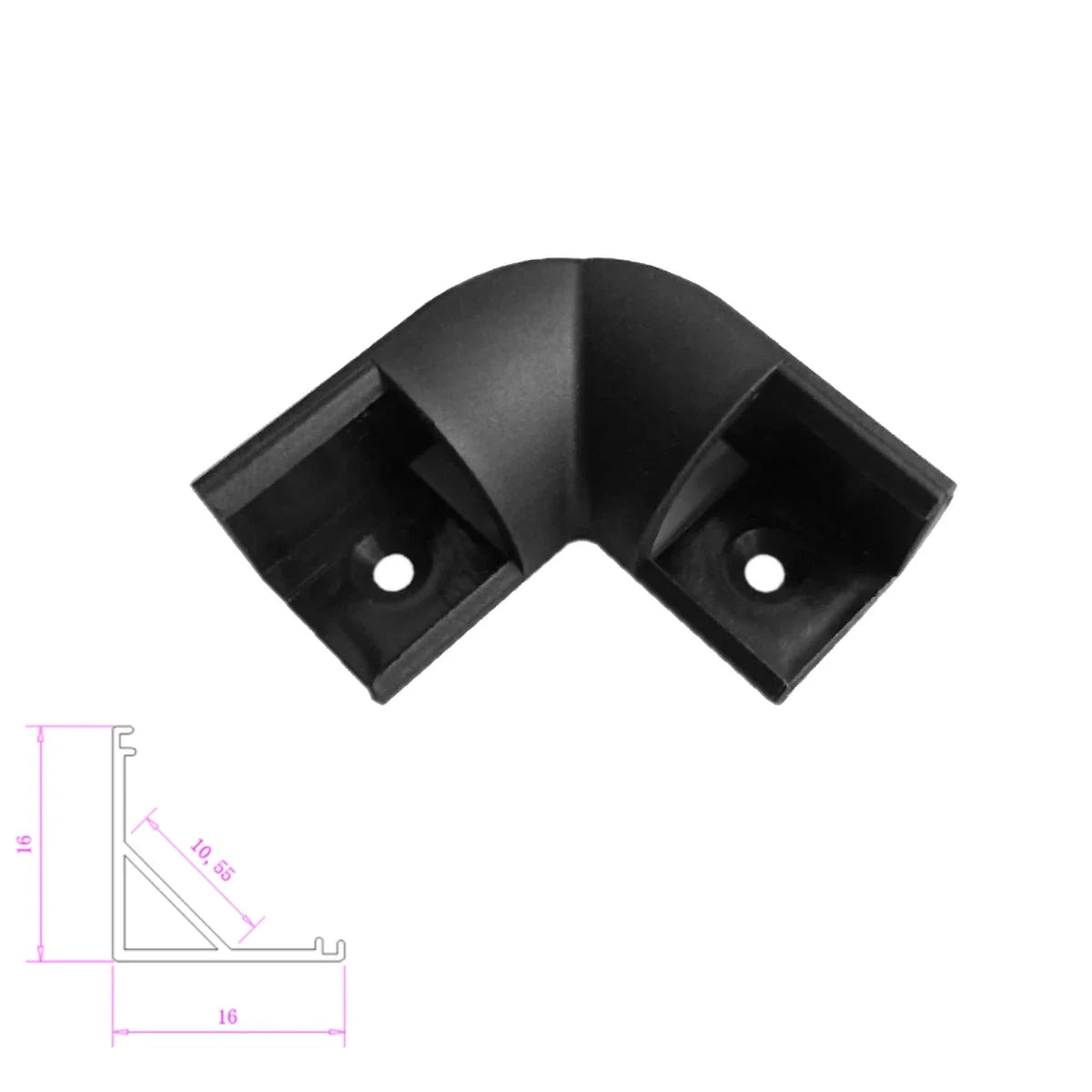 Perfil de Aluminio en Forma V/YW/U de 0.5m para Tira LED, Soporte de Canal, Cubierta DIY en Acabado Negro/Plata, Tiras de Canal de Cubierta Lechosa/Negra