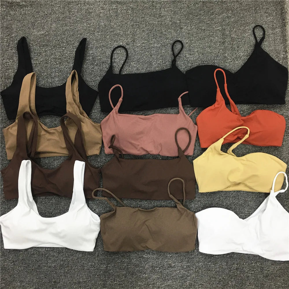 Sujetador Deportivo Unisex con Tirante Único, Dobladillo Curvado, Secado Rápido y Ligero para Yoga y Pilates