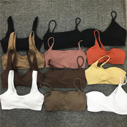 Sujetador Deportivo Unisex con Tirante Único, Dobladillo Curvado, Secado Rápido y Ligero para Yoga y Pilates