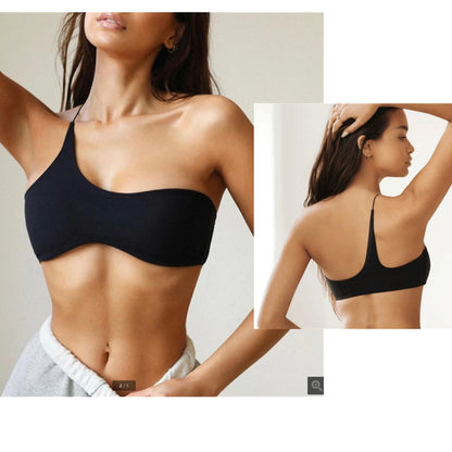 Sujetador Deportivo Unisex con Tirante Único, Dobladillo Curvado, Secado Rápido y Ligero para Yoga y Pilates