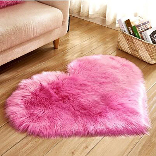 Alfombra de Felpa en Forma de Corazón para Sala de Estar, Alfombrilla Gruesa para Dormitorio, Ventana de Bahía para Niña Bonita, Textil para el Hogar 2024