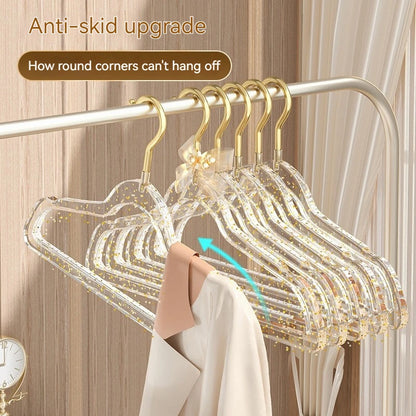 Percha Acrílica Antideslizante para Ropa - Organizador de Armario, Estante para Pantalones y Abrigos, Ahorra Espacio