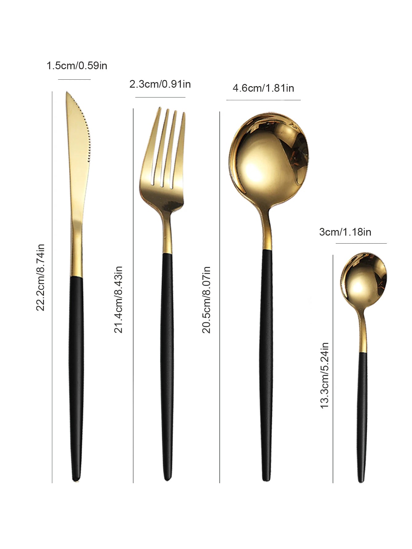 Set de Cubiertos Finos de Acero Inoxidable de 12 Piezas | Cuchillos de Bistec y Tenedores Portugal, Cucharas de Postre y Café
