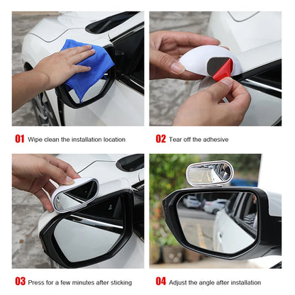 Espejo Retrovisor Lateral 360° Ajustable para Coche SEAMETAL | Espejo de Ángulo Amplio para Estacionamiento y Punto Ciego