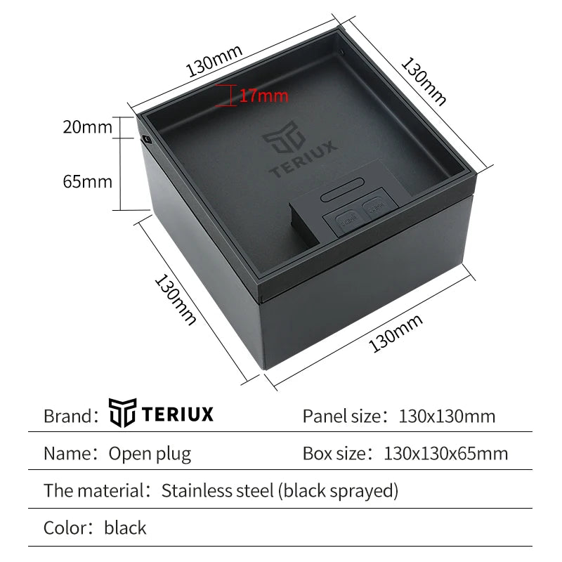 Caja de enchufe empotrable para suelo de doble toma, material de acero inoxidable de alta calidad, ideal para embutir en mármol o suelo