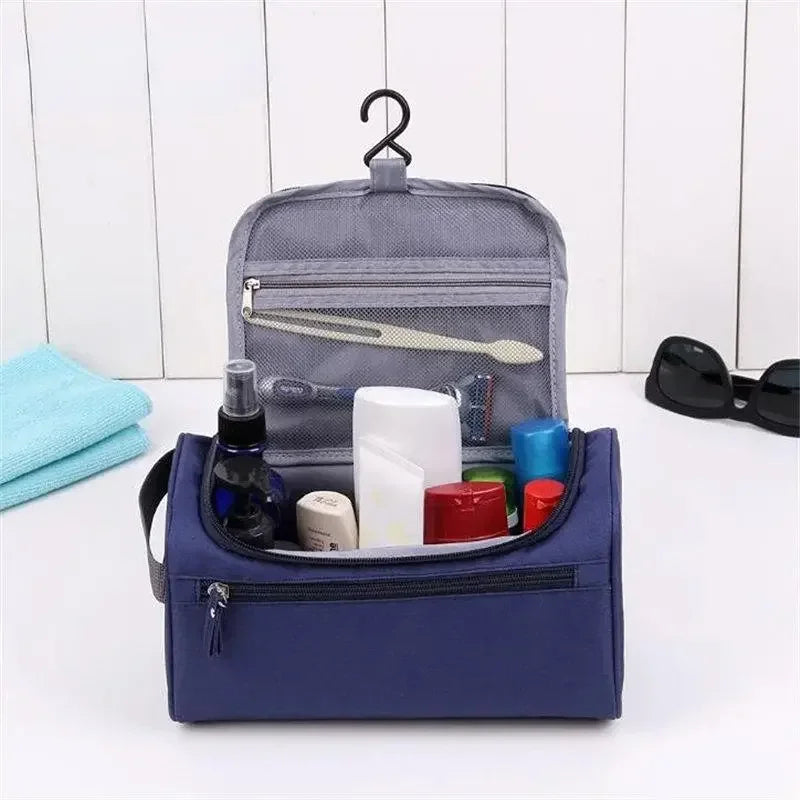 Neceser de Viaje Impermeable para Hombres y Mujeres: Organizador Portátil de Cosméticos con Gancho y Cremallera