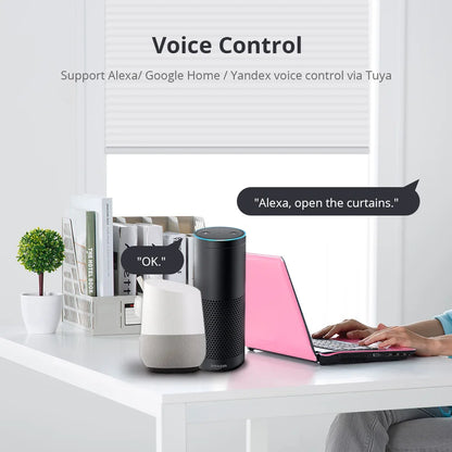 Motor para Persianas Zemismart Zigbee - Compatible con Tubos de 17mm, 25mm y 28mm, Control Inteligente Tuya, Alexa y Google Home