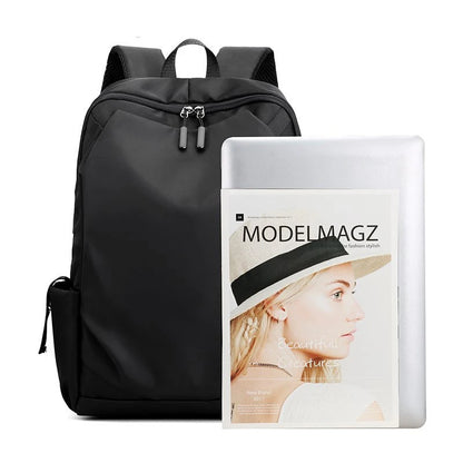 Mochila Escolar Masculina Impermeable de Nylon, con Carga USB, Mochila para Laptop y Gran Capacidad para Libros y Viajes