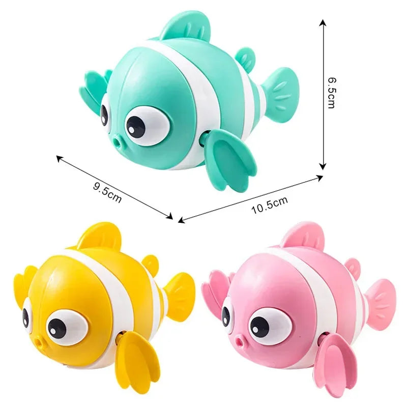 Juguete de Baño para Bebés, Pez Payaso Flotante con Cuerda, Juguete de Natación para Bañera, Regalo para Niños y Niñas