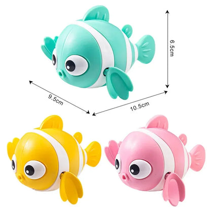 Juguete de Baño para Bebés, Pez Payaso Flotante con Cuerda, Juguete de Natación para Bañera, Regalo para Niños y Niñas
