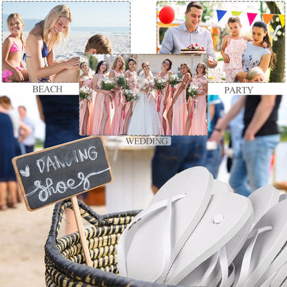 24-120 Pares de Chanclas para Bodas: Sandalias Suaves para Invitados con Tarjetas de Tamaño - Zapatillas a Granel para Hoteles, Spas, Piscina y Fiesta
