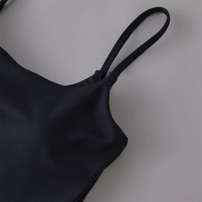 Top Deportivo para Mujer con Espalda Cruzada y Nudo - Sujetador de Yoga con Tirantes Finos, Rápido Secado y Soporte Medio