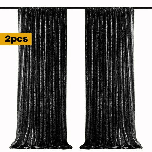 2x8ft Sparkly Sequin Backdrop Curtain Rose Gold Glitter Backdrop Curtains for Wedding Birthday Christmas Baby Shower Party Decor