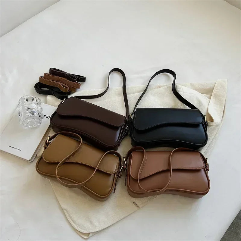 Bolsos Vintage de Cuero para Mujer: Bolso Cruzado 2024 con Solapa Pequeña, Diseño Elegante y Versátil