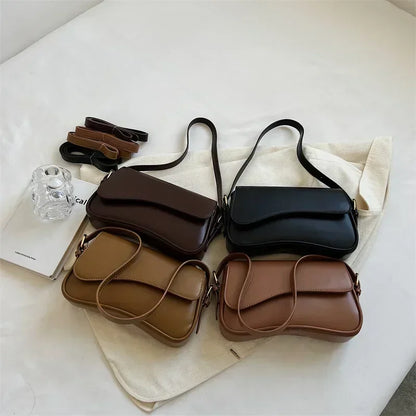 Bolsos Vintage de Cuero para Mujer: Bolso Cruzado 2024 con Solapa Pequeña, Diseño Elegante y Versátil