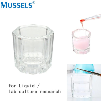 4PCS Dappen Dish de Cristal para Mezclar | Tazones de Vidrio para Arte de Uñas, Materiales Dentales, Líquidos Acrílicos, Laboratorio y Medicina