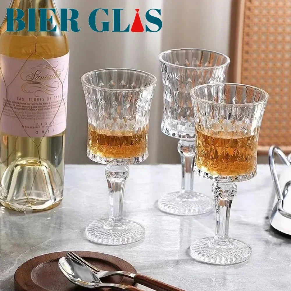 Juego de Decantador y Copas de Cristal Sin Plomo - Copas de Cóctel y Champán de Diseño Retro para Fiesta y Bar, Disponible en 2, 4 y 6 Piezas