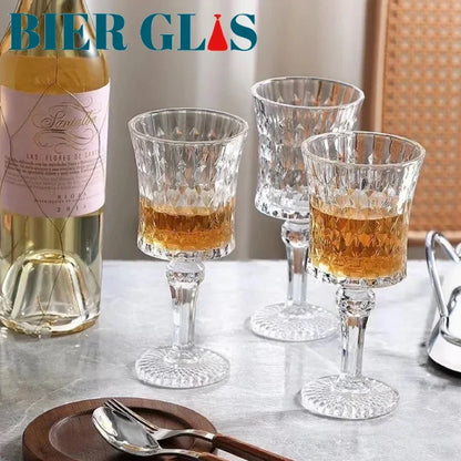 Juego de Decantador y Copas de Cristal Sin Plomo - Copas de Cóctel y Champán de Diseño Retro para Fiesta y Bar, Disponible en 2, 4 y 6 Piezas