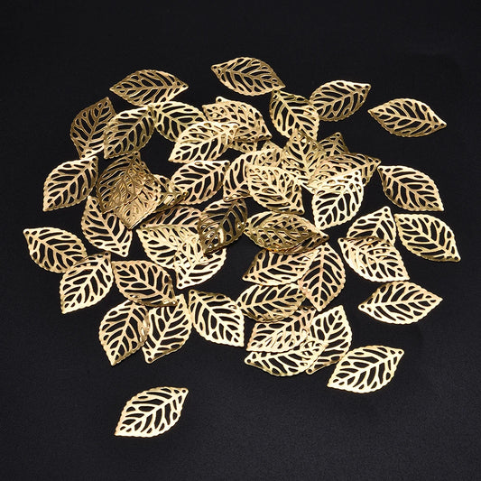 Hojas de Filigrana de Metal para Manualidades - Accesorios de Boda, Colgantes, Corona de Novia, 50 Unidades