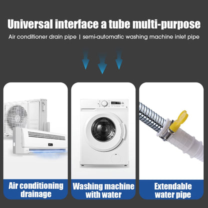 Manguera de Drenaje de PVC de 300 cm para Lavadora - Tubo Plástico de Extensión para Aire Acondicionado y Grifo