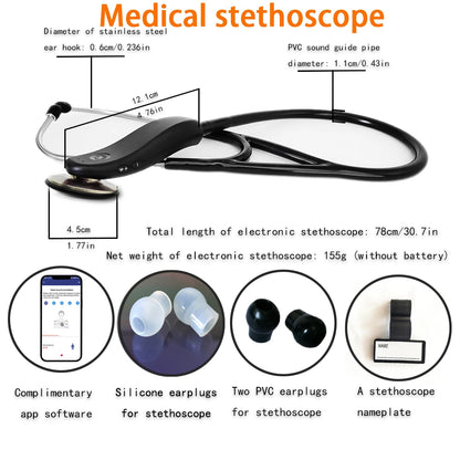 Estetoscopio Digital Inteligente Bluetooth Médico | Grabación, Almacenamiento y Consulta Remota | Ideal para Doctores y Enfermeros
