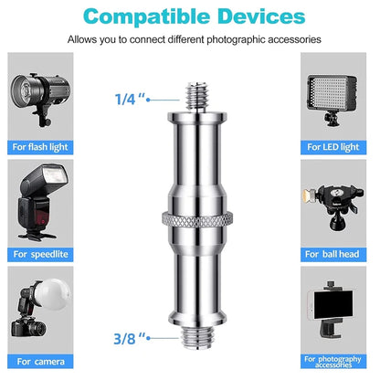 Selens 3 Pcs Standard 3/8 to 1/4 Adapter Thread Screw  For Light Stand Tripod Photo Studio Kits Mount Ball Head Flash Lighting