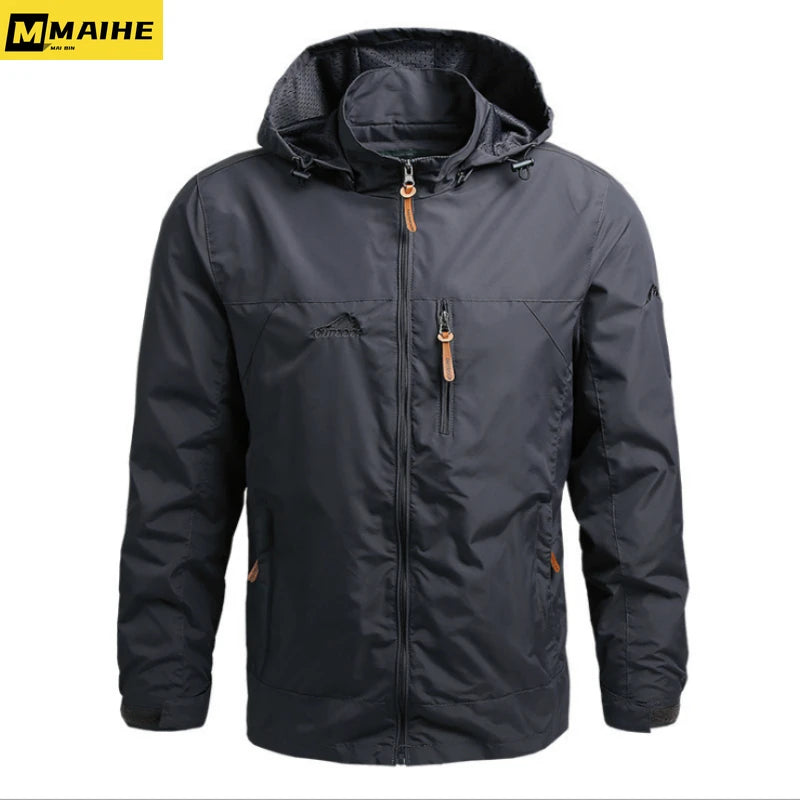 Chaqueta de Caza Táctica Militar para Hombre - Gorpcore Cortavientos Impermeable con Bolsillos para Otoño