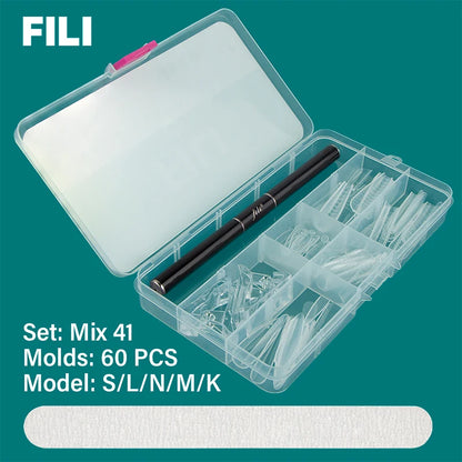 Juego de herramientas de arte de uñas, molde de construcción rápida, Kit de pinceles para uñas, formas duales, sistema de extensión de uñas con bolígrafo de uñas, Clips de Gel para forma superior