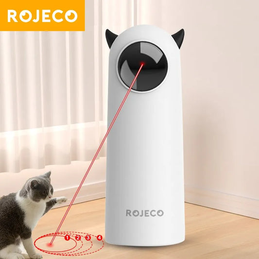 ROJECO Juguetes Automáticos para Gatos Interactivos con Láser LED, Juguete Electrónico Portátil para Gatos y Perros en Interiores