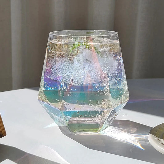 Vaso Transparente Hexagonal de 300ml - Vaso Colorido para Agua, Leche, Jugo, Bebidas y Vino, Ideal para Cocina y Hogar