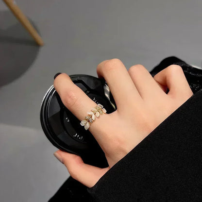 Anillos de Cadena para Mujer y Hombre - Anillo de Acero Inoxidable Bañado en Oro, Tendencia 2024