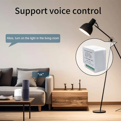 Módulo de Interruptor Inteligente WiFi 16A/20A Mini, Control Remoto por APP Cozy Life, Compatible con Alexa y Google Home, Automatización por Voz