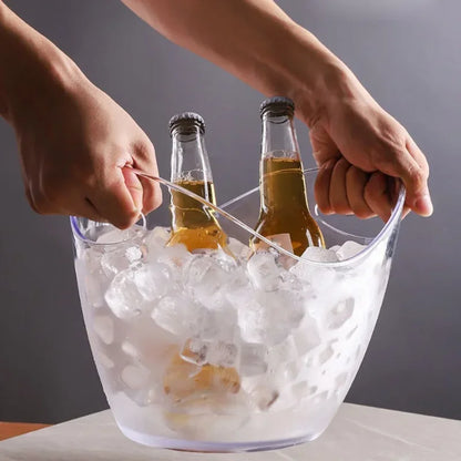 Cubo de Hielo Transparente de Acrílico - Enfriador Elegante para Cerveza, Vino y Champán (3.5 L)
