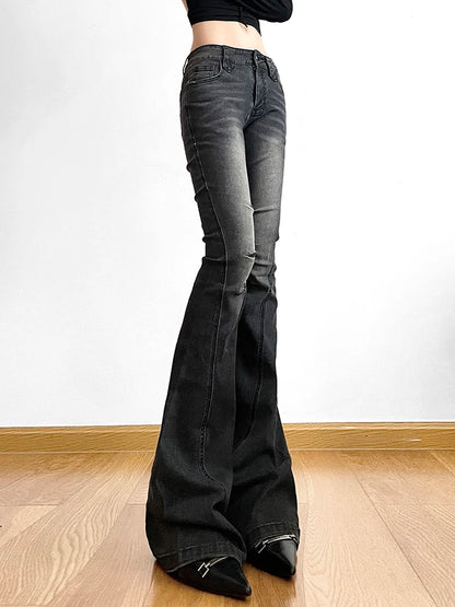 Rockmore-pantalones vaqueros Acampanados para mujer, ropa de calle de tiro bajo, estética y2k, Estilo Vintage, Grunge