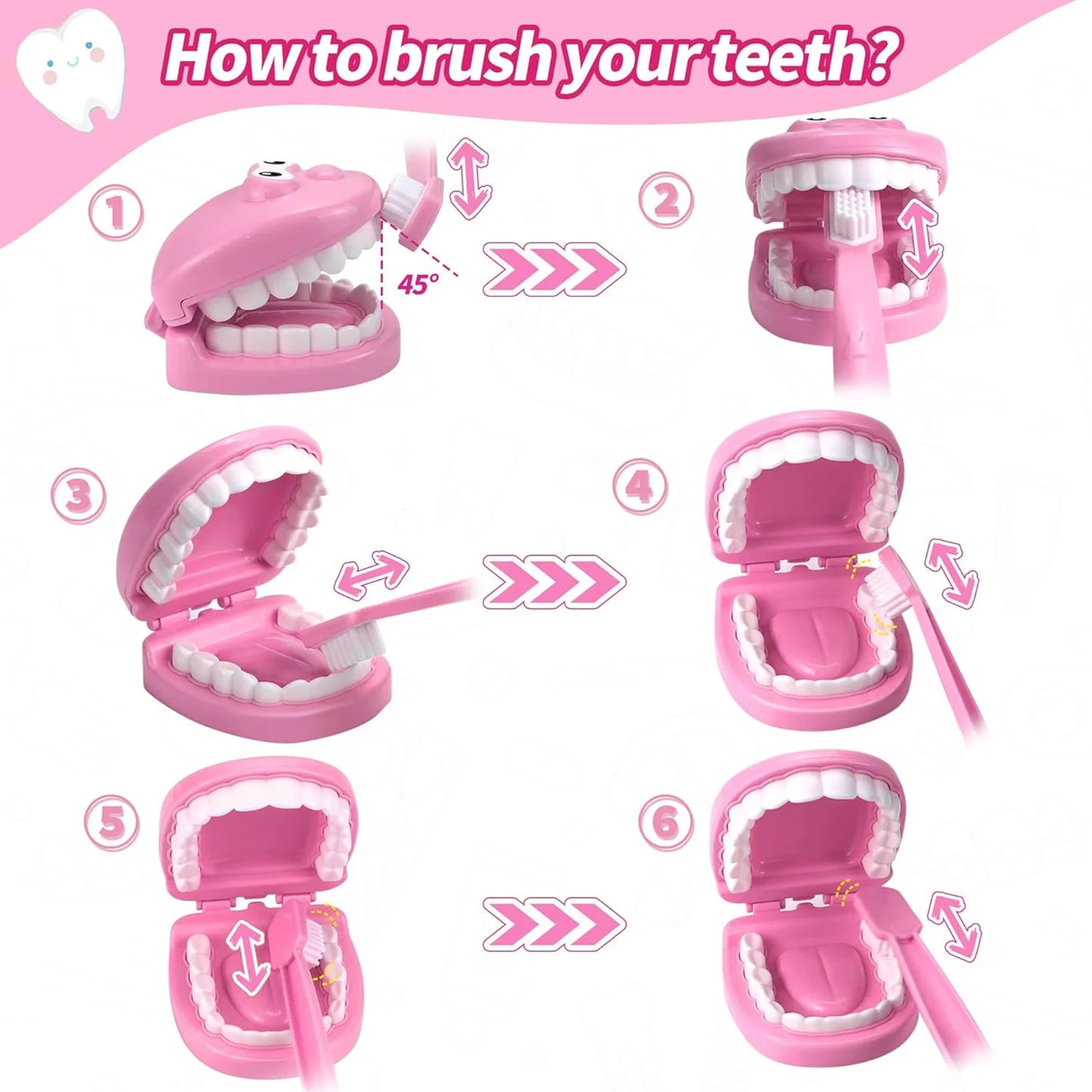 Set de Juguete de Dentista para Niños | Simulación de Educación Temprana para Practicar Higiene Oral