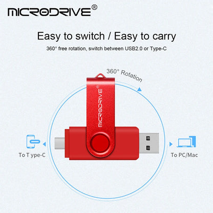 Metal OTG 2 en 1 Pen Drive USB Tipo C | 128GB, 64GB, 32GB, 16GB | Memoria USB Flash con Conector Micro-USB | Alta Velocidad y Durabilidad | Memoria Portátil