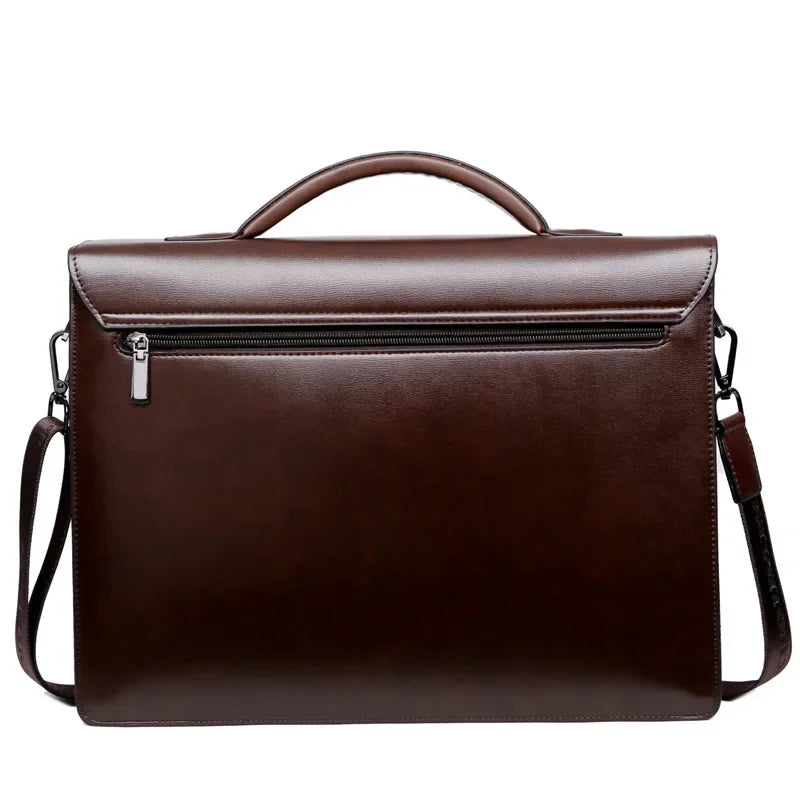 Maletín de Negocios con Cerradura de Contraseña para Hombre – Maletín Ejecutivo de Cuero PU, Bolso de Hombro de Lujo, Maletín para Laptop