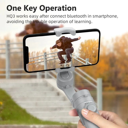 Estabilizador de 3 Ejes HQ3 para Smartphone - Grabación de Video Plegable, Estabilizador de Mano para Videos Nítidos y sin Vibraciones en iPhone y Android