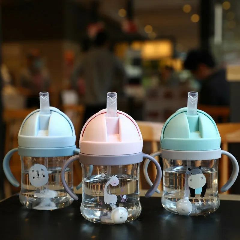 Taza de Alimentación para Bebé 250ml con Pajita, Taza de Entrenamiento para Niños, Botella de Bebida para Aprender a Beber