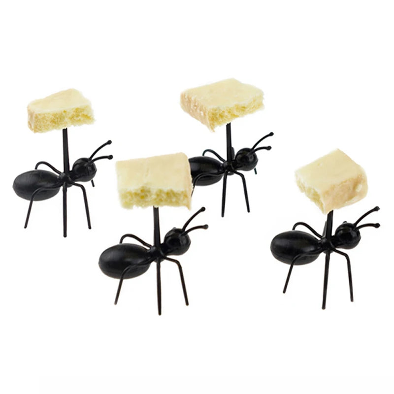 Palillos de Fruta para Comida con Forma de Hormiga, Juego de 12 Piezas, Tenedores Decorativos para Aperitivos, Tartas y Postres, Vajilla para el Hogar y Fiestas