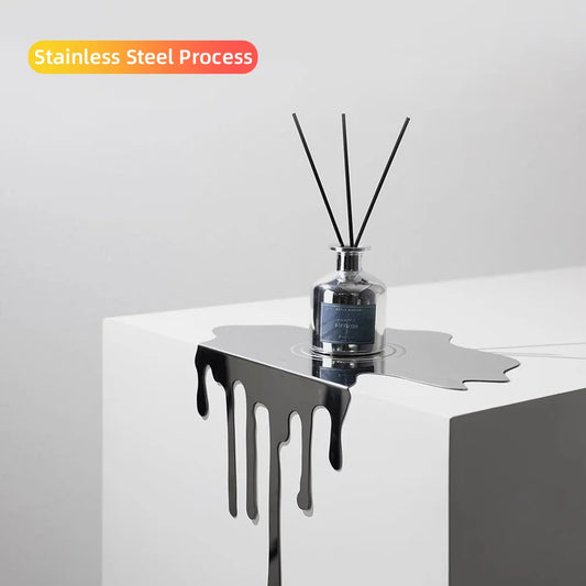 Posavasos Moderno de Acero Inoxidable - Diseño Abstracto de Gotas de Agua para Decoración del Hogar