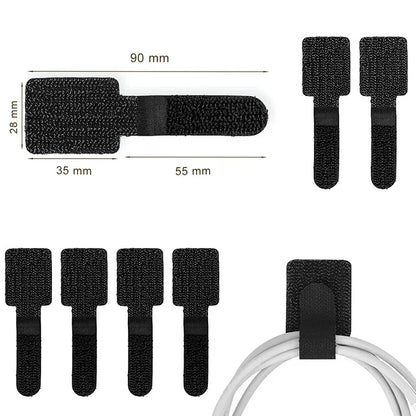 Cintas de Velcro Reutilizables Organizador de Cables Autoadhesivas Ajustables para Gestión de Escritorio