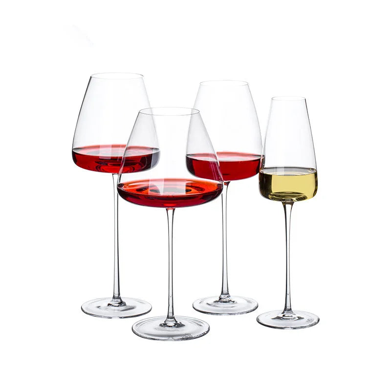 Copas de Vino de Cristal Hechas a Mano | Elegantes Copas Ultra Finas para Degustación de Vinos y Champagne