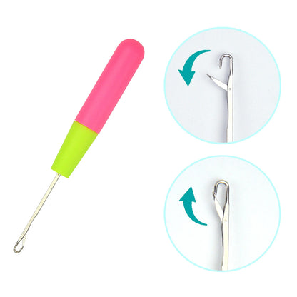 Gancho de Plástico para Tejer Rastas | Aguja para Tejer el Pelo | 0,57 cm / 0,38 cm